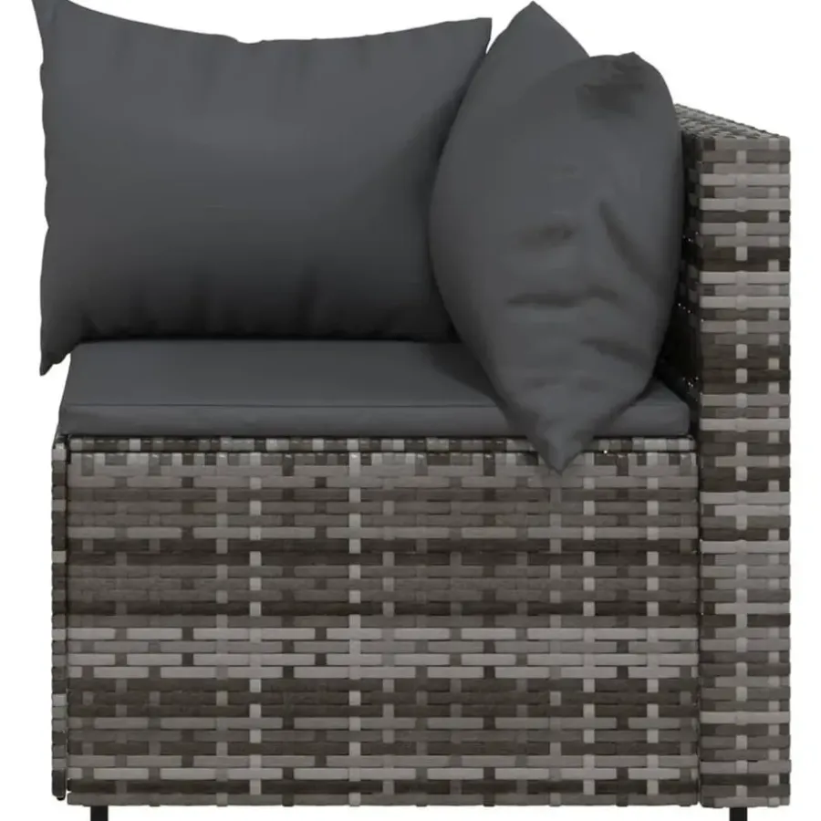 vidaXL - Tuinhoekbanken - Grijs - Poly rattan - 2 stuks - Met kussens