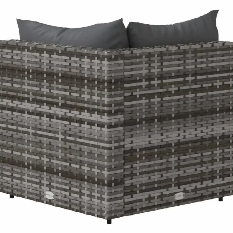 vidaXL - Tuinhoekbanken - Grijs - Poly rattan - 2 stuks - Met kussens