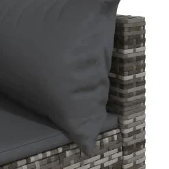 vidaXL - Tuinhoekbanken - Grijs - Poly rattan - 2 stuks - Met kussens