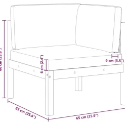 Loungeset Elementen-vidaXL - Tuinhoekbanken met kussens - Acaciahout & touw - 2 stuks