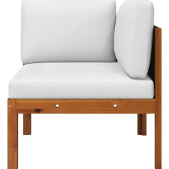 Loungeset Elementen-vidaXL - Tuinhoekbanken met kussens - Acaciahout & touw - 2 stuks