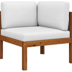 Loungeset Elementen-vidaXL - Tuinhoekbanken met kussens - Acaciahout & touw - 2 stuks