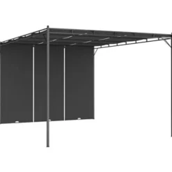 Terrasoverkappingen-vidaXL - Tuinhuisje - Antraciet - Polyester - 4 x 3 x 2.25 m