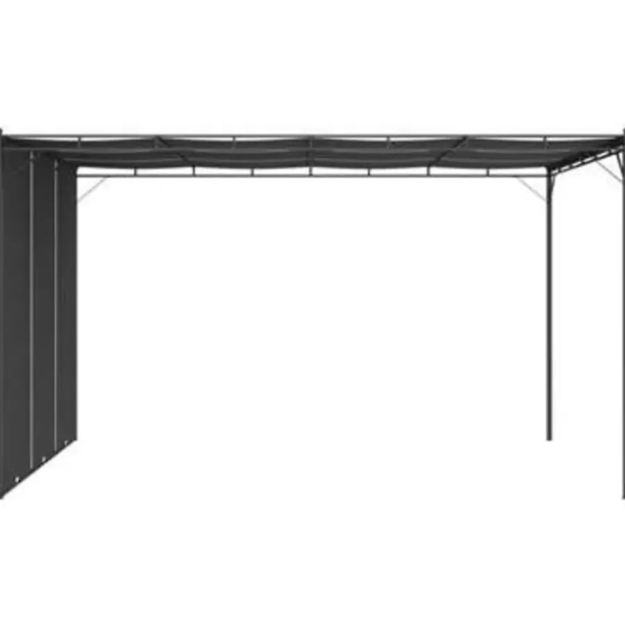 Terrasoverkappingen-vidaXL - Tuinhuisje - Antraciet - Polyester - 4 x 3 x 2.25 m