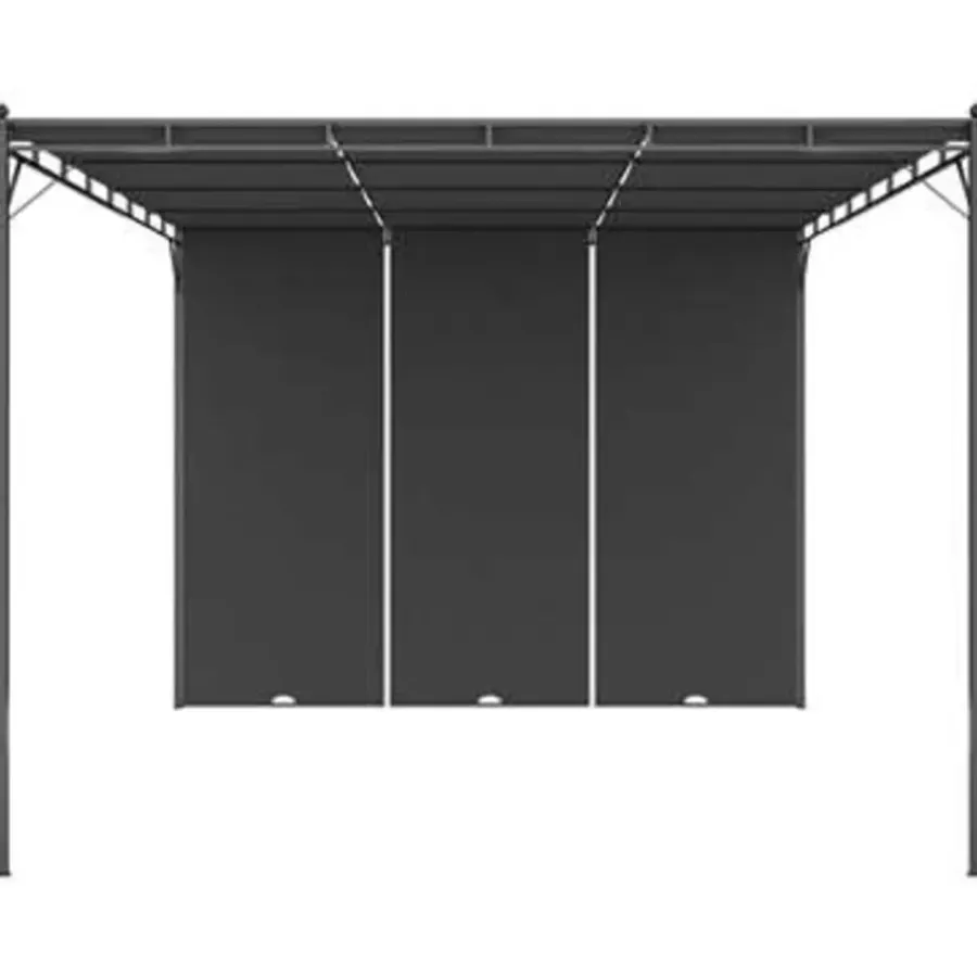 Terrasoverkappingen-vidaXL - Tuinhuisje - Antraciet - Polyester - 4 x 3 x 2.25 m