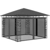Terrasoverkappingen-vidaXL - Tuinhuisje - Antraciet - Stof - 3 x 3 x 2.73 m