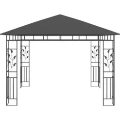 Terrasoverkappingen-vidaXL - Tuinhuisje - Antraciet - Stof - 3 x 3 x 2.73 m