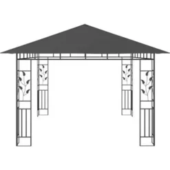 Terrasoverkappingen-vidaXL - Tuinhuisje - Antraciet - Stof - 4 x 3 x 2.73 m