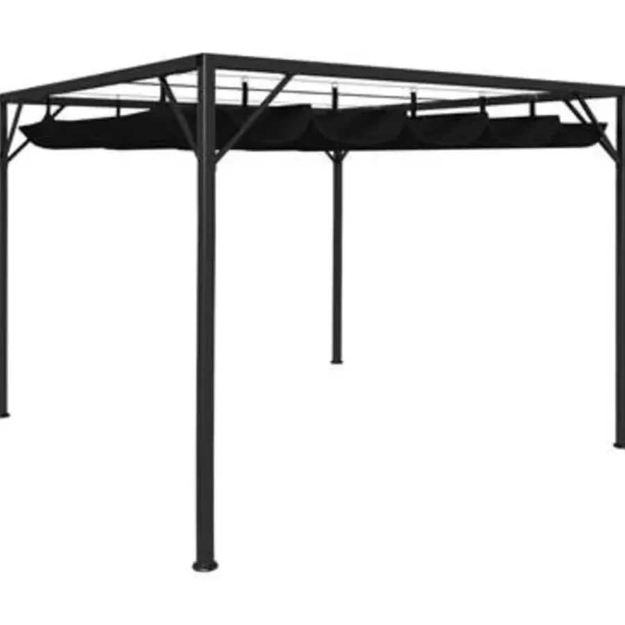 Terrasoverkappingen-vidaXL - Tuinhuisje - Antraciet - Staal