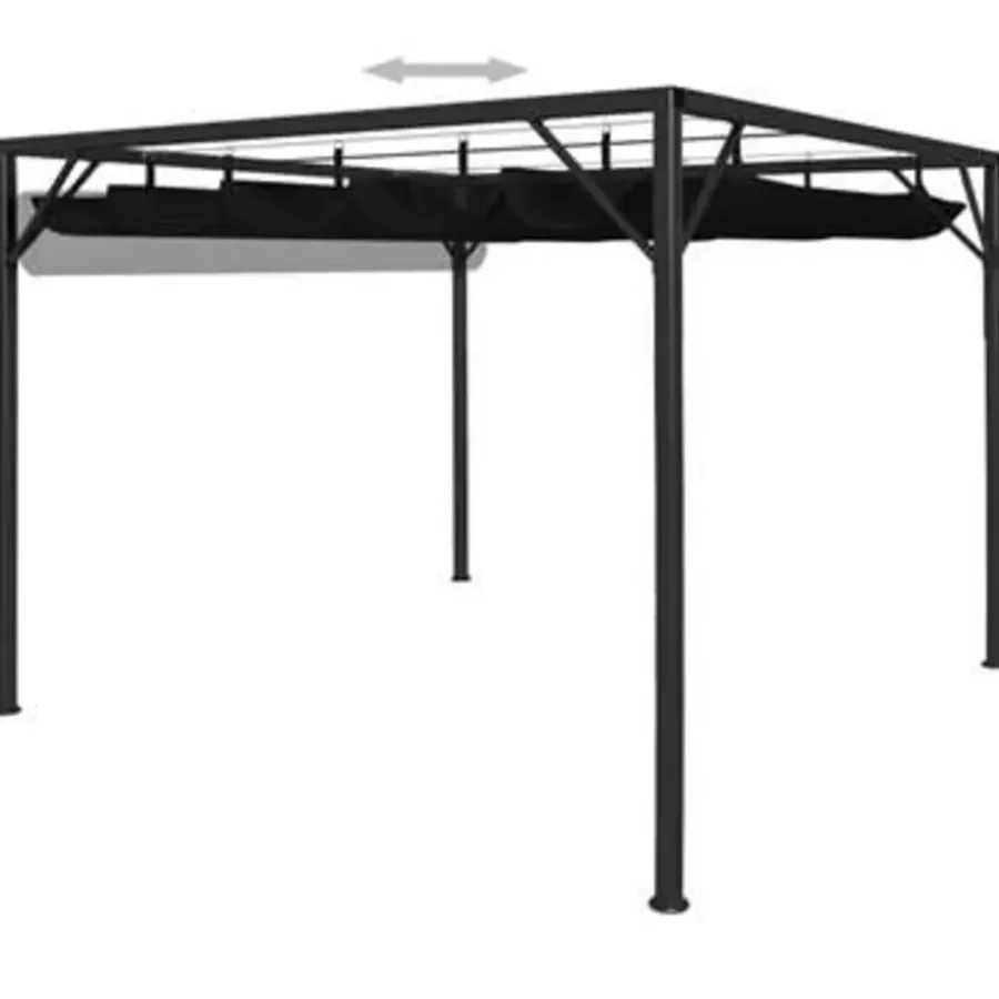 Terrasoverkappingen-vidaXL - Tuinhuisje - Antraciet - Staal