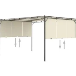 vidaXL - Tuinhuisje - Crème - Stof - 4 x 3 x 2.25 m