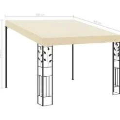 vidaXL - Tuinhuisje - Crème - Stof - 3 x 3 x 2.5 m
