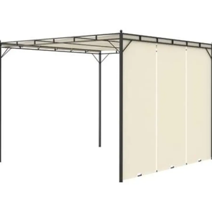 Terrasoverkappingen-vidaXL - Tuinhuisje - Crème - Stof - 3 x 3 x 2.25 m