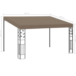 vidaXL - Tuinhuisje - Taupe - Stof - 4 x 3 x 2.5 m