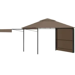 Terrasoverkappingen-vidaXL - Tuinhuisje - Taupe - Polyester