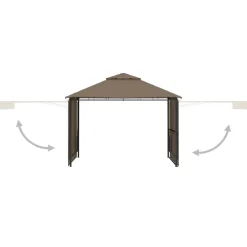 Terrasoverkappingen-vidaXL - Tuinhuisje - Taupe - Polyester