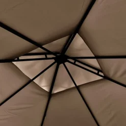 Terrasoverkappingen-vidaXL - Tuinhuisje - Taupe - Polyester