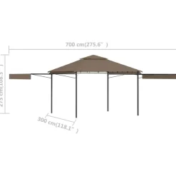 Terrasoverkappingen-vidaXL - Tuinhuisje - Taupe - Polyester