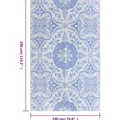 Buiten Vloerkleden|Buiten Vloerkleden-vidaXL - Tuinkleed - Blauw - Polyetheen - 190 x 290 cm