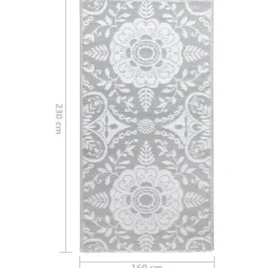 Buiten Vloerkleden|Buiten Vloerkleden-vidaXL - Tuinkleed - Grijs - Polyetheen - 160 x 230 cm