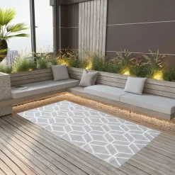 Buiten Vloerkleden|Buiten Vloerkleden-vidaXL - Tuinkleed - Grijs - Polyetheen - 190 x 290 cm