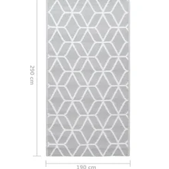 Buiten Vloerkleden|Buiten Vloerkleden-vidaXL - Tuinkleed - Grijs - Polyetheen - 190 x 290 cm