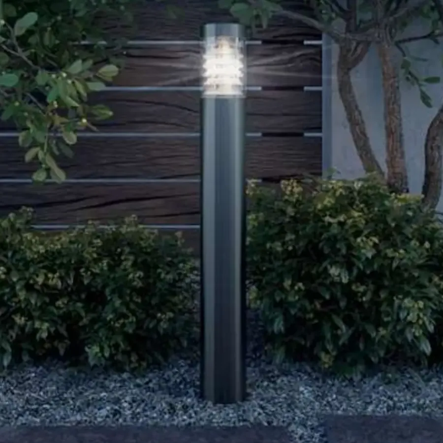 Staande Lampen-vidaXL - Tuinlamp - Zilver - Roestvrij staal