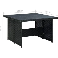 Tuinsets|Tuinsets-vidaXL - Tuinloungeset - Zwart - Poly rattan - 6 stuks - Met kussens