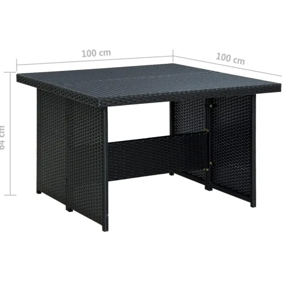 Tuinsets|Tuinsets-vidaXL - Tuinloungeset - Zwart - Poly rattan - 6 stuks - Met kussens