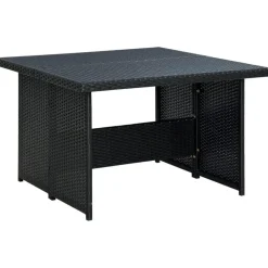 Tuinsets|Tuinsets-vidaXL - Tuinloungeset - Zwart - Poly rattan - 6 stuks - Met kussens