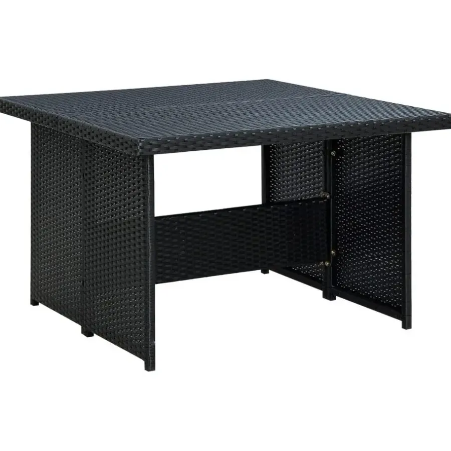 Tuinsets|Tuinsets-vidaXL - Tuinloungeset - Zwart - Poly rattan - 6 stuks - Met kussens
