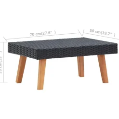 Loungesets-vidaXL - Tuinloungeset - Zwart - Poly rattan - 5 stuks - Met kussens