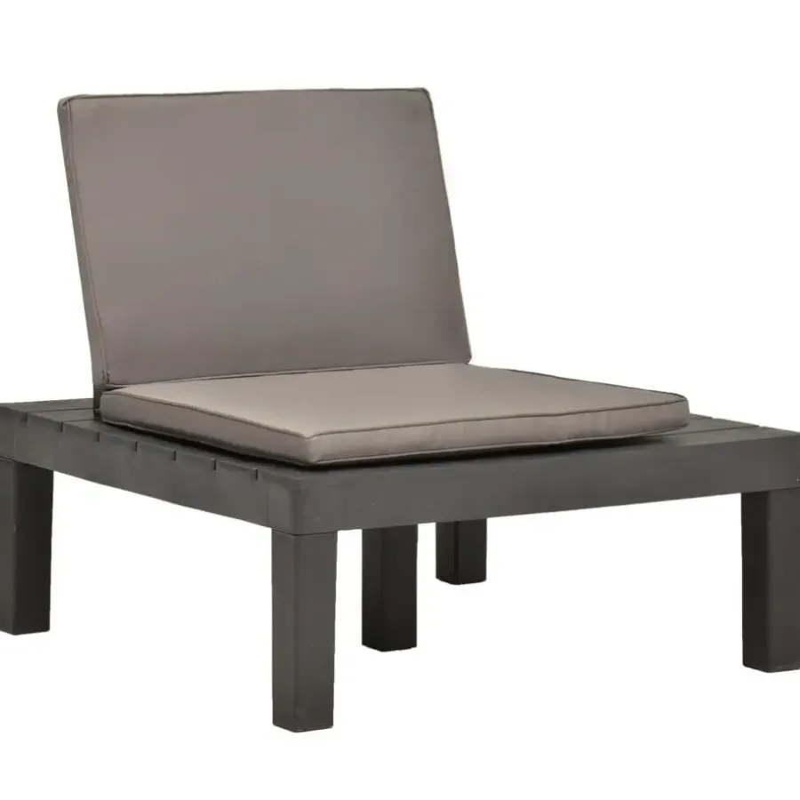 Loungeset Elementen-vidaXL - Tuinloungestoel - Antraciet - Kunststof