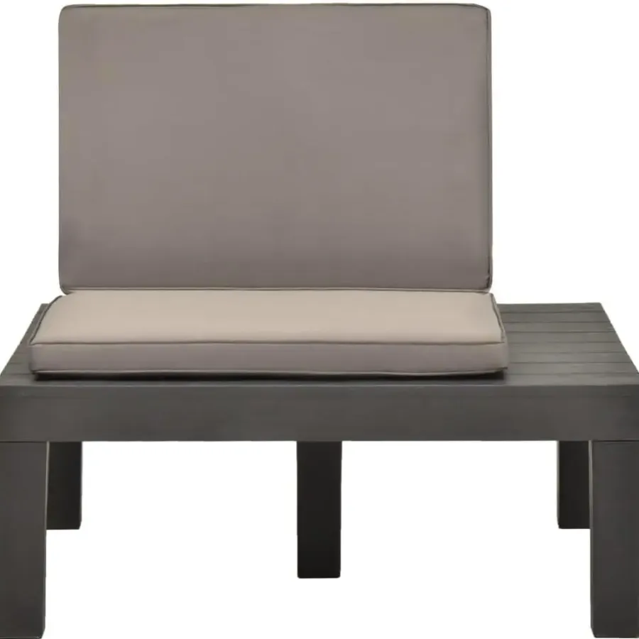Loungeset Elementen-vidaXL - Tuinloungestoel - Antraciet - Kunststof