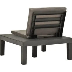 Loungeset Elementen-vidaXL - Tuinloungestoel - Antraciet - Kunststof