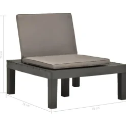Loungeset Elementen-vidaXL - Tuinloungestoel - Antraciet - Kunststof