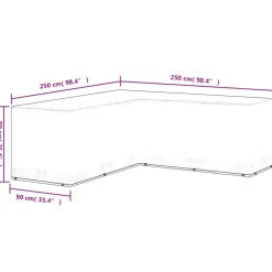 Tuinmeubelbeschermers-vidaXL - Tuinmeubel Hoes - Zwart - Polyetheen - 250 x 250 x 90 cm