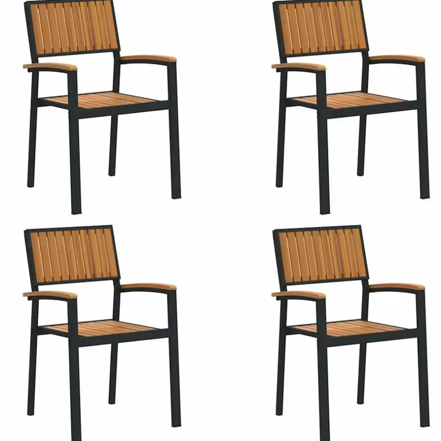Tuinstoelen-vidaXL - Tuinmeubelen - Bruin - Massief acaciahout - 56 x 57 x 87cm