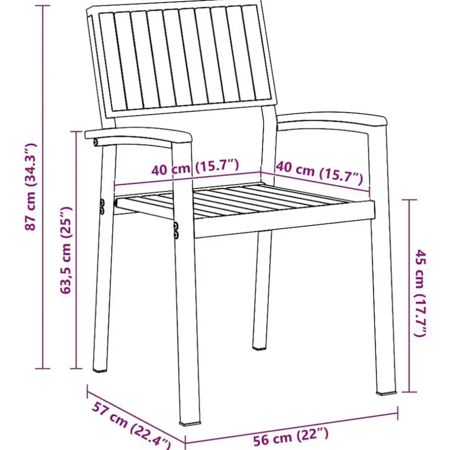 Tuinstoelen-vidaXL - Tuinmeubelen - Bruin - Massief acaciahout - 56 x 57 x 87cm