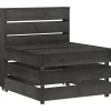 Palletbanken|Tuinbanken-vidaXL - Tuinmiddenbank pallet - Grijs - Geïmpregneerd grenenhout - 60x70x66 cm