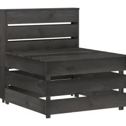 Palletbanken|Tuinbanken-vidaXL - Tuinmiddenbank pallet - Grijs - Geïmpregneerd grenenhout - 60x70x66 cm