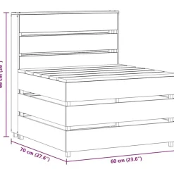 Palletbanken|Tuinbanken-vidaXL - Tuinmiddenbank pallet - Grijs - Geïmpregneerd grenenhout - 60x70x66 cm