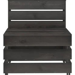 Palletbanken|Tuinbanken-vidaXL - Tuinmiddenbank pallet - Grijs - Geïmpregneerd grenenhout - 60x70x66 cm