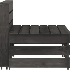 Palletbanken|Tuinbanken-vidaXL - Tuinmiddenbank pallet - Grijs - Geïmpregneerd grenenhout - 60x70x66 cm