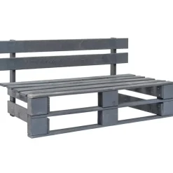 vidaXL - Tuinmiddenbank pallet - Grijs - Grenenhout