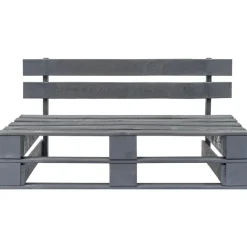 vidaXL - Tuinmiddenbank pallet - Grijs - Grenenhout