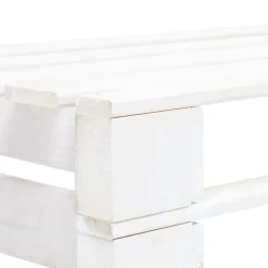 Palletbanken-vidaXL - Tuinmiddenbank pallet - Wit - Grenenhout