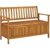 Tuinbanken-vidaXL - Tuinopbergbank - Bruin - Acaciahout- 120 cm