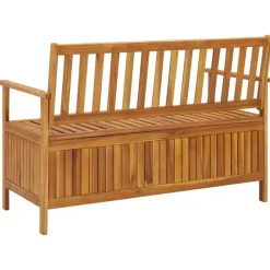 Tuinbanken-vidaXL - Tuinopbergbank - Bruin - Acaciahout- 120 cm