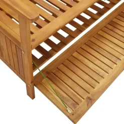 Tuinbanken-vidaXL - Tuinopbergbank - Bruin - Acaciahout- 120 cm